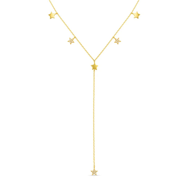 Orelia Crystal Multi Star Lariat Necklace in Gold ORE40856