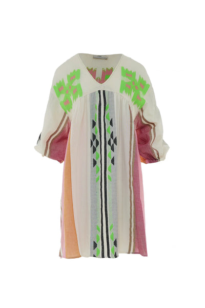 Devotion Twins Lili Dress in Green and Pink