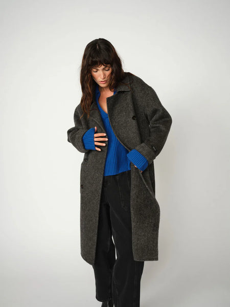 Mos Mosh Lucca Barkley Wool Coat in Phantom