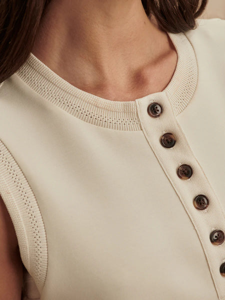 Varley Marla Button Placket in Pristine