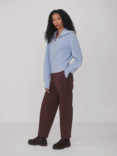 Varley Maura Half Zip Knit Sweater in Kentucky Blue