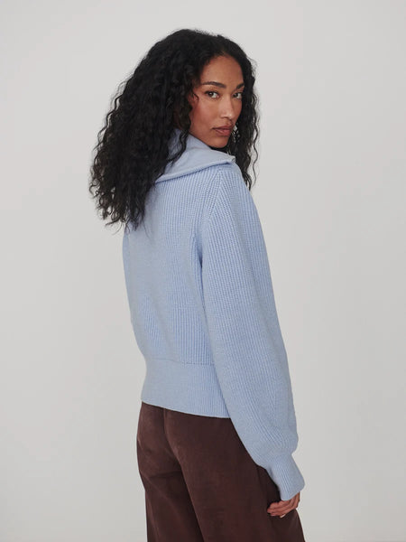 Varley Maura Half Zip Knit Sweater in Kentucky Blue