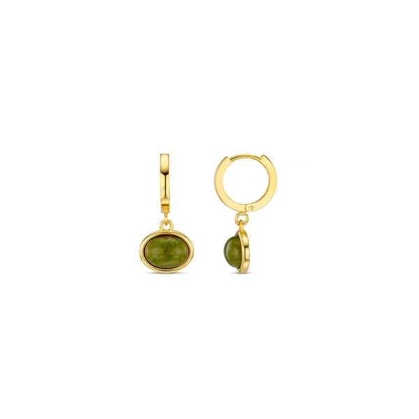 Orelia SP Green Jade Charm Micro Hoops in Gold ORE40513
