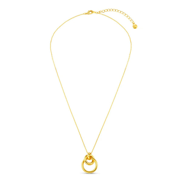 Orelia Interlocking Open Circle Necklace in Gold ORE40038