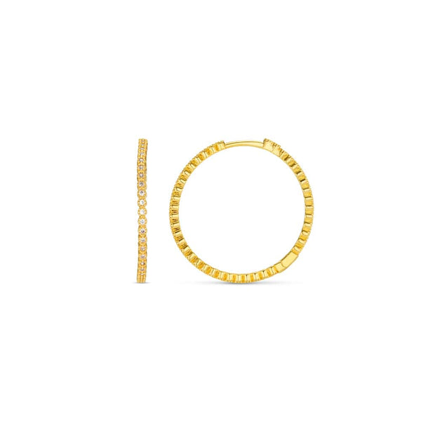 Orelia Fine Pave Mid-Size Hoop Earrings ORE40007