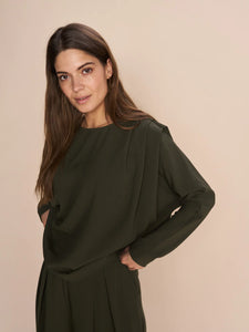 Mos Mosh Calla Moss Blouse in Forest Night