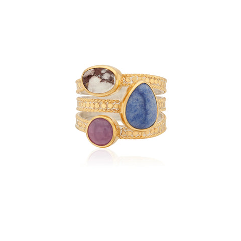 Anna Beck Multi Stone Faux Stacking Ring RG10503-GDPW8