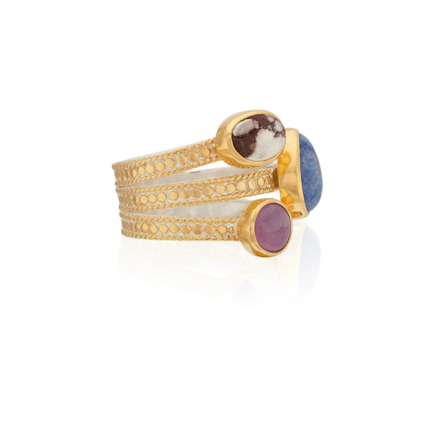 Anna Beck Multi Stone Faux Stacking Ring RG10503-GDPW8