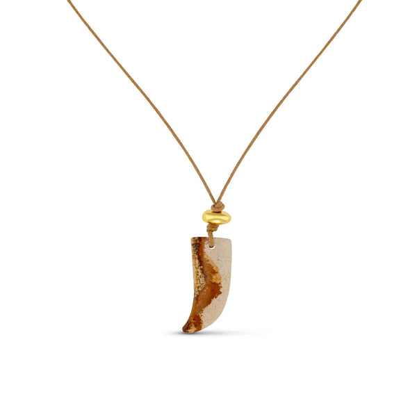 Orelia Jasper Tusk Adjustable Cord Necklace ORE40500