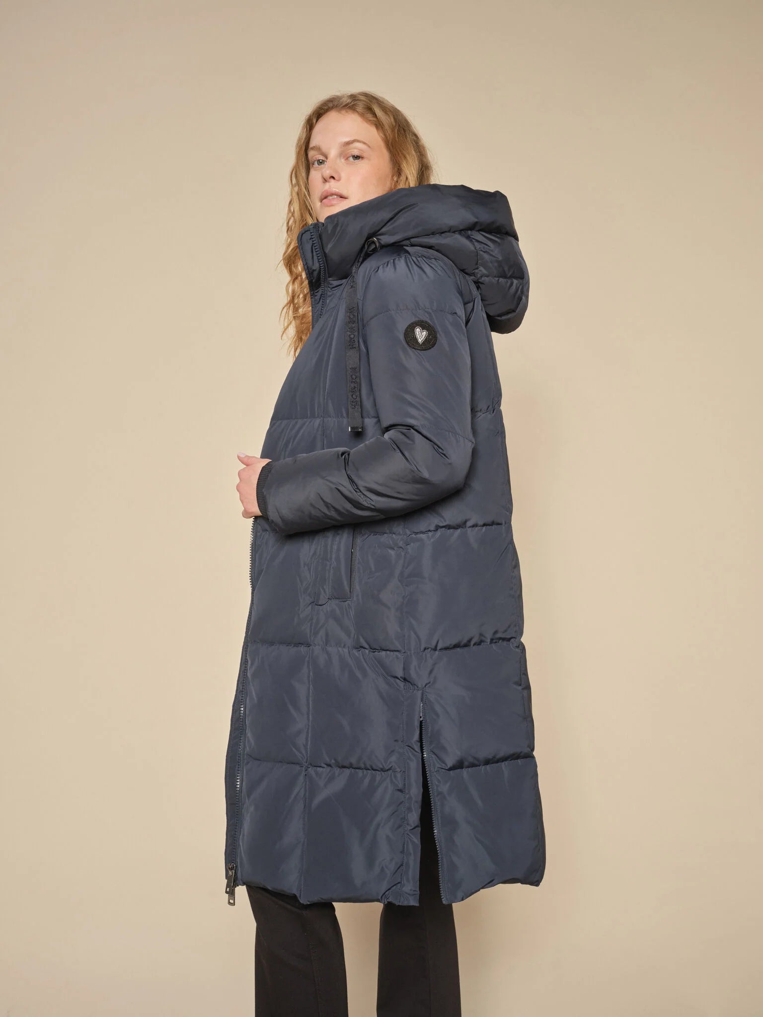 Mos Mosh Nova Metallic Down Coat in Navy, down filled, winter coat,