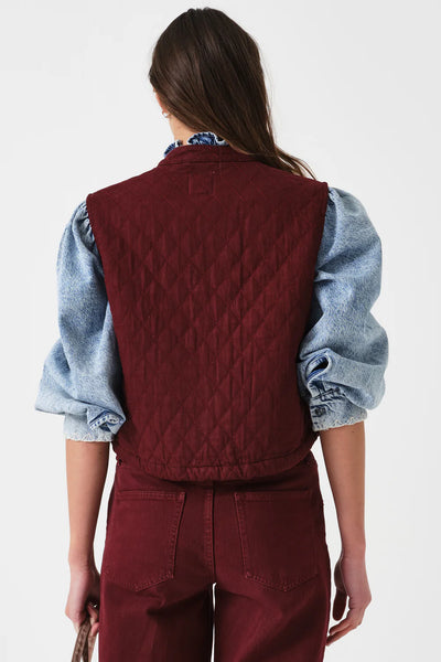 Seventy + Mochi Quilted Pablo Vest in Mulberry