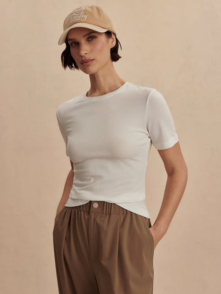 Varley Regina Fitted Tee in White
