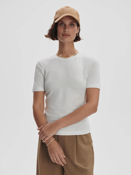 Varley Regina Fitted Tee in White