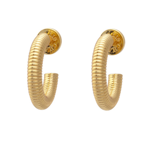 Talis Chains Ridge Hoop Earrings - Gold
