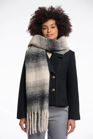 Rino & Pelle Erica Checked Scarf in Black & White