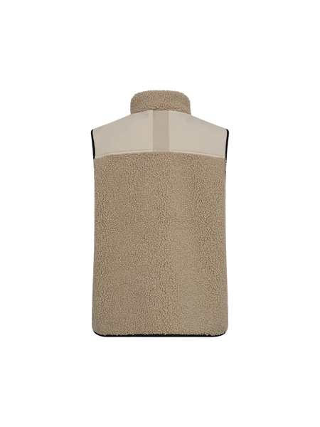 Mos Mosh Rowe Eli Teddy Vest in Feather Grey