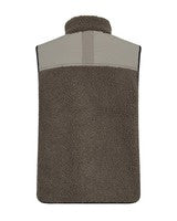 Mos Mosh Rowe Eli Teddy Vest in Dusty Olive