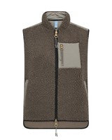 Mos Mosh Rowe Eli Teddy Vest in Dusty Olive