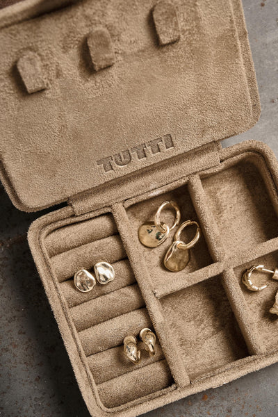 Tutti Sand Mini Suede Jewellery Box