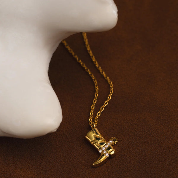 Orelia Cowboy Boot Charm Necklace ORE40506