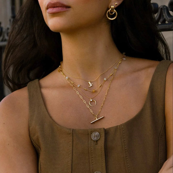 Orelia Cowboy Boot Charm Necklace in Gold ORE40506