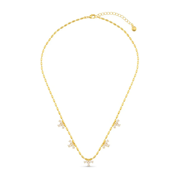 Orelia Crystal Marquise Multi Drop Necklace in Gold ORE40859