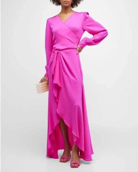 *LAST ONE!* Silk95Five Ananda Long Silk Dress in Bougainvillea