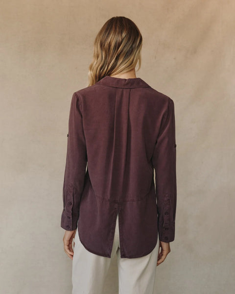 Bella Dahl Split Back Shirt in Pinot Noir