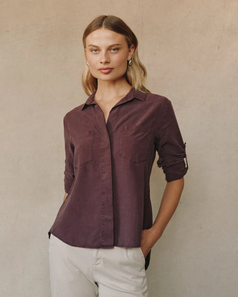 Bella Dahl Split Back Shirt in Pinot Noir