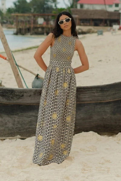 Sundress Marguerite Dress in Symi Black