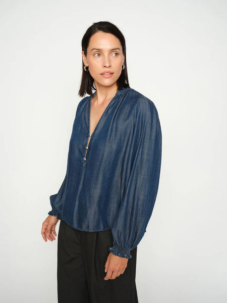 Mos Mosh Tazzin Dow Blouse in Salute Navy