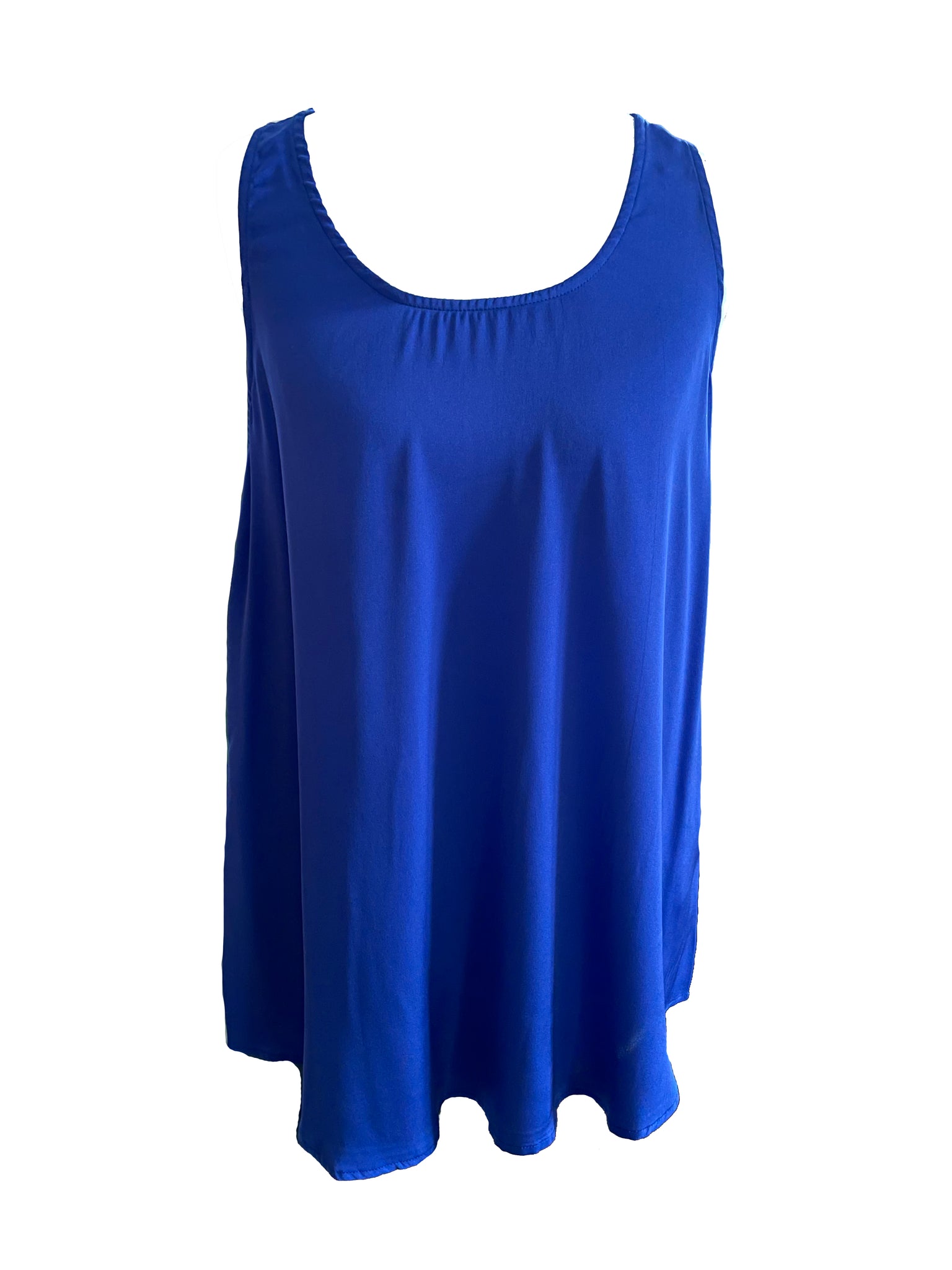 Silk95Five Tivoli Silk Tank Vest Top in Imperial Blue