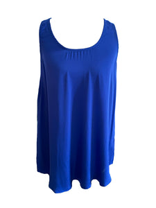 Silk95Five Tivoli Silk Tank Vest Top in Imperial Blue