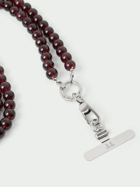 Tutti Refine Long Bead Phone Lanyard in Burgundy Glass