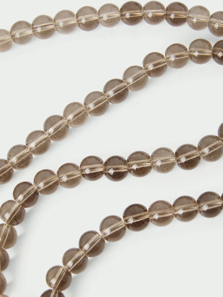 Tutti Ritual Long Bead Phone Lanyard in Smokey Quartz Glass