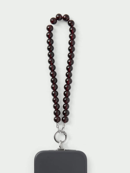 Tutti Refine Short Bead Phone Lanyard in Burgundy Glass