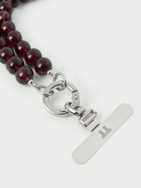 Tutti Refine Short Bead Phone Lanyard in Burgundy Glass