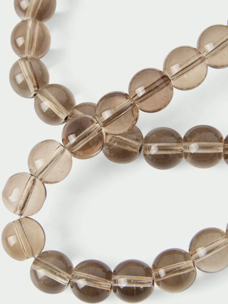 Tutti Ritual Short Bead Phone Lanyard in Smokey Quartz Glass
