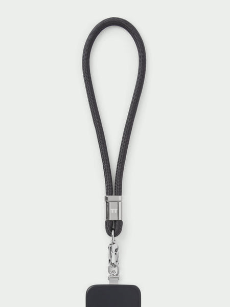 Tutti Ashen Short Rope Phone Lanyard in Dark Grey