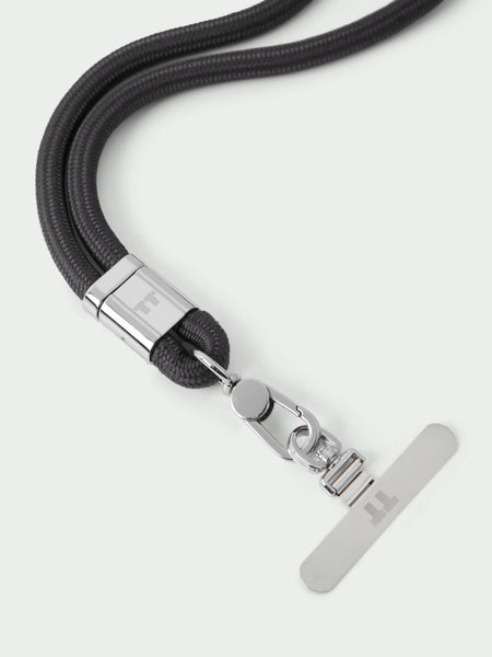 Tutti Ashen Short Rope Phone Lanyard in Dark Grey