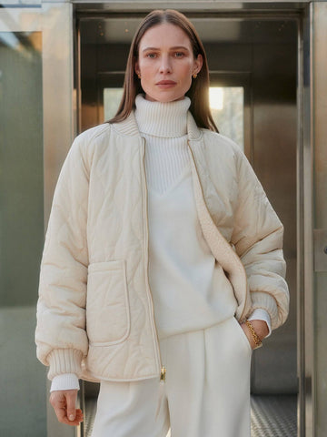 Varley Serina Reversible Quilt Jacket in Sandshell