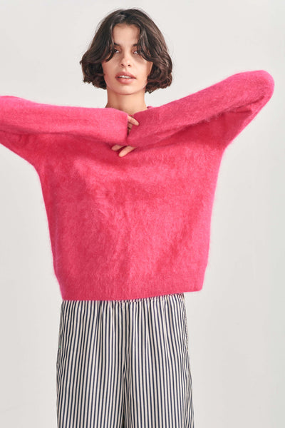 Jumper 1234 Brushed Cashmere Crew Sweater in Watermelon