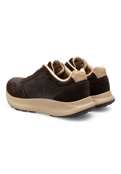 Woden Mathilde Runner Leather Trainer in Chocolate