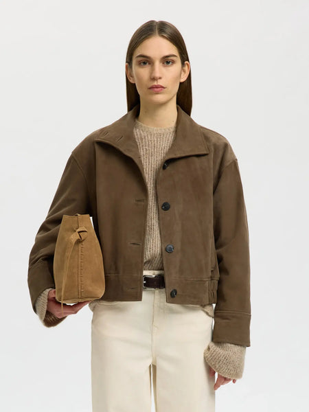 Selected Femme Stella Medium Suede Bag