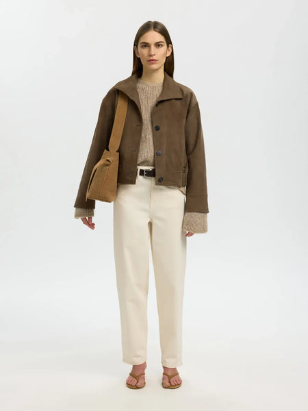 Selected Femme Stella Medium Suede Bag