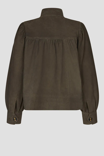 Second Female Zonie Suede Jacket in Black Olive
