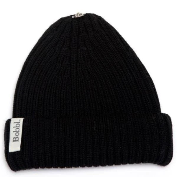 Bobbl Wool Hat in Black