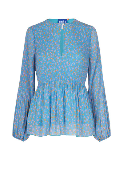 *LAST ONE!* Cras Melinda Blouse in Floral Blue