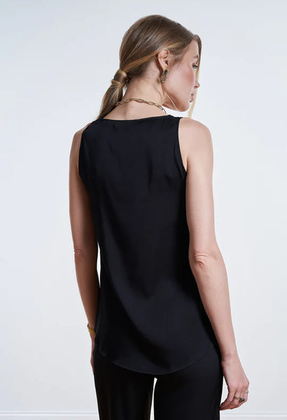 Silk95Five Tivoli Silk Tank Vest Top in Black 22000