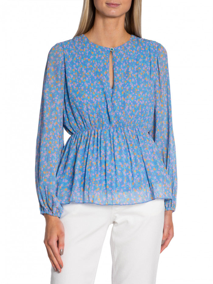 *LAST ONE!* Cras Melinda Blouse in Floral Blue